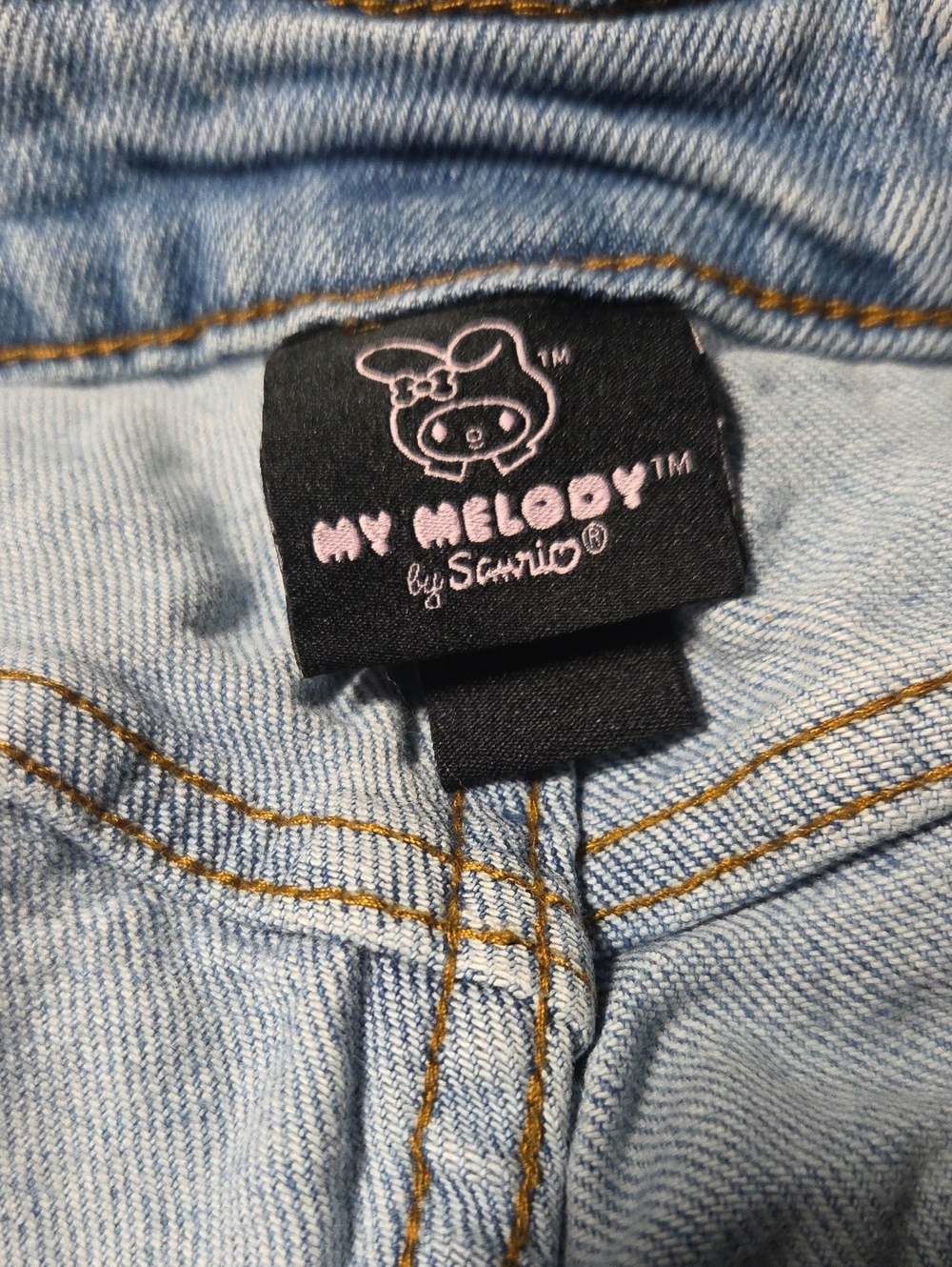 Light Blue My Melody Embroidered Women's Jeans - Picture 5 of 6